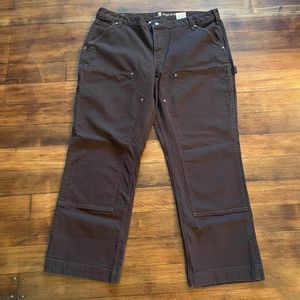 Carhartt Women Double Knee Brown Original Fit Jeans Short